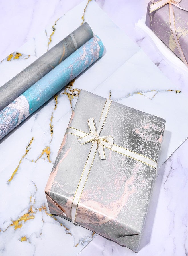 Whaline 12 Sheet Marble Wrapping Paper 6 Designs Colorful Gift Wrap Paper Folded Flat DIY Craft Art Paper for Wedding Birthday Party Decor Wrapping Supplies, 19.7 x 27.6 inch - Image 5